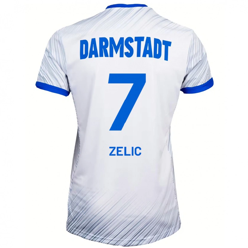 Danxen Niño Camiseta Mateo Zelic #7 Blanco Azul 2ª Equipación 2024/25 La Camisa
