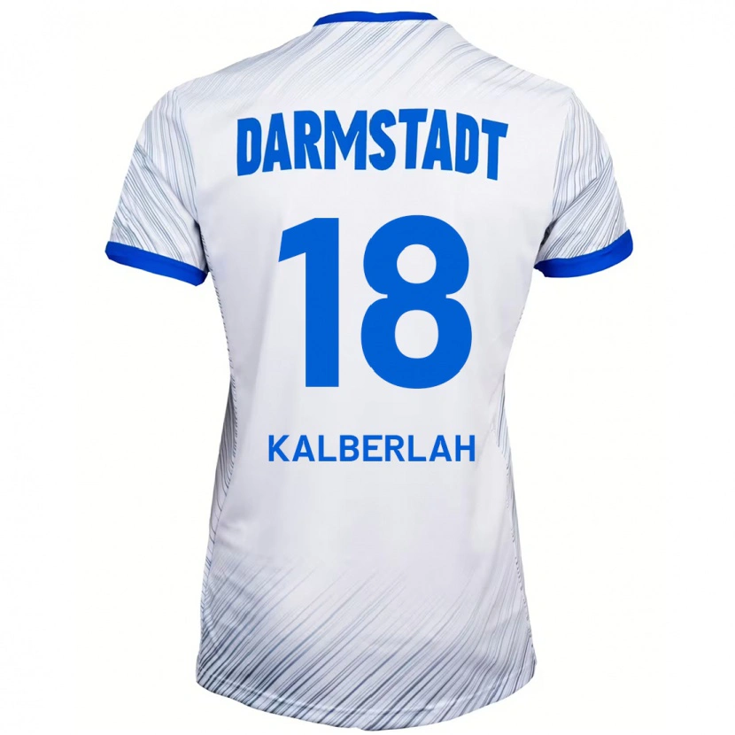 Danxen Niño Camiseta Simon Kalberlah #18 Blanco Azul 2ª Equipación 2024/25 La Camisa