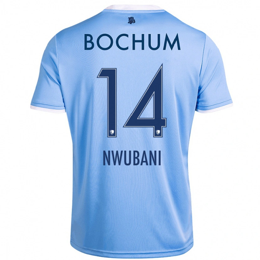 Danxen Niño Camiseta Keleb Nwubani #14 Azul Cielo 2ª Equipación 2024/25 La Camisa
