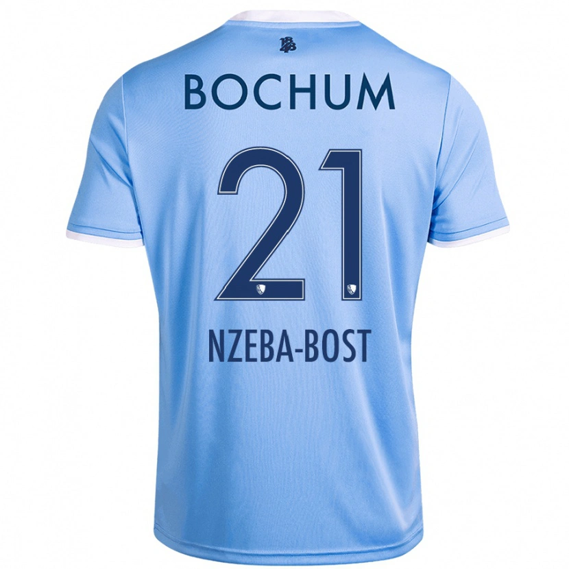 Danxen Niño Camiseta Jan Nzeba-Bost #21 Azul Cielo 2ª Equipación 2024/25 La Camisa