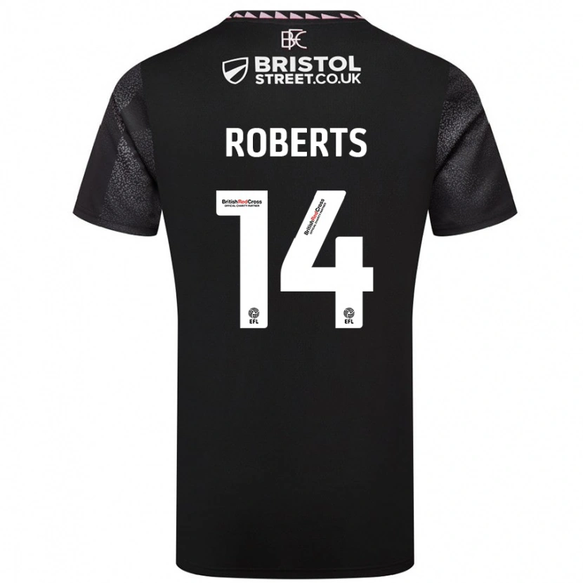 Danxen Niño Camiseta Connor Roberts #14 Negro 2ª Equipación 2024/25 La Camisa