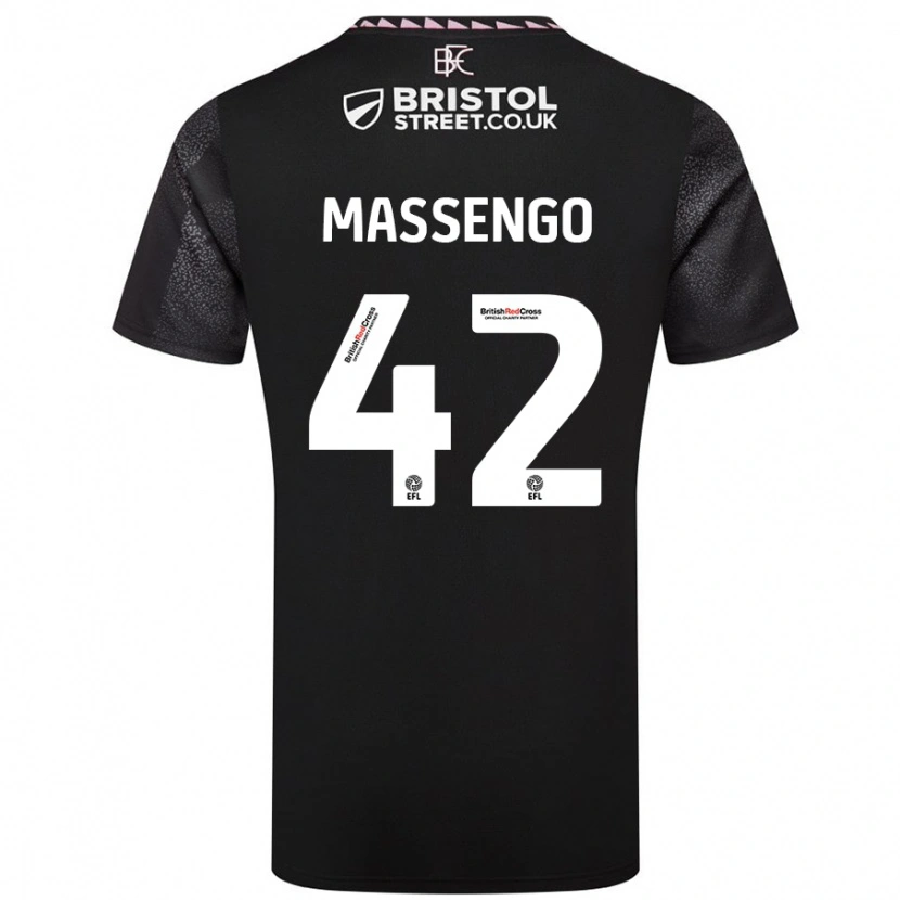 Danxen Niño Camiseta Han-Noah Massengo #42 Negro 2ª Equipación 2024/25 La Camisa