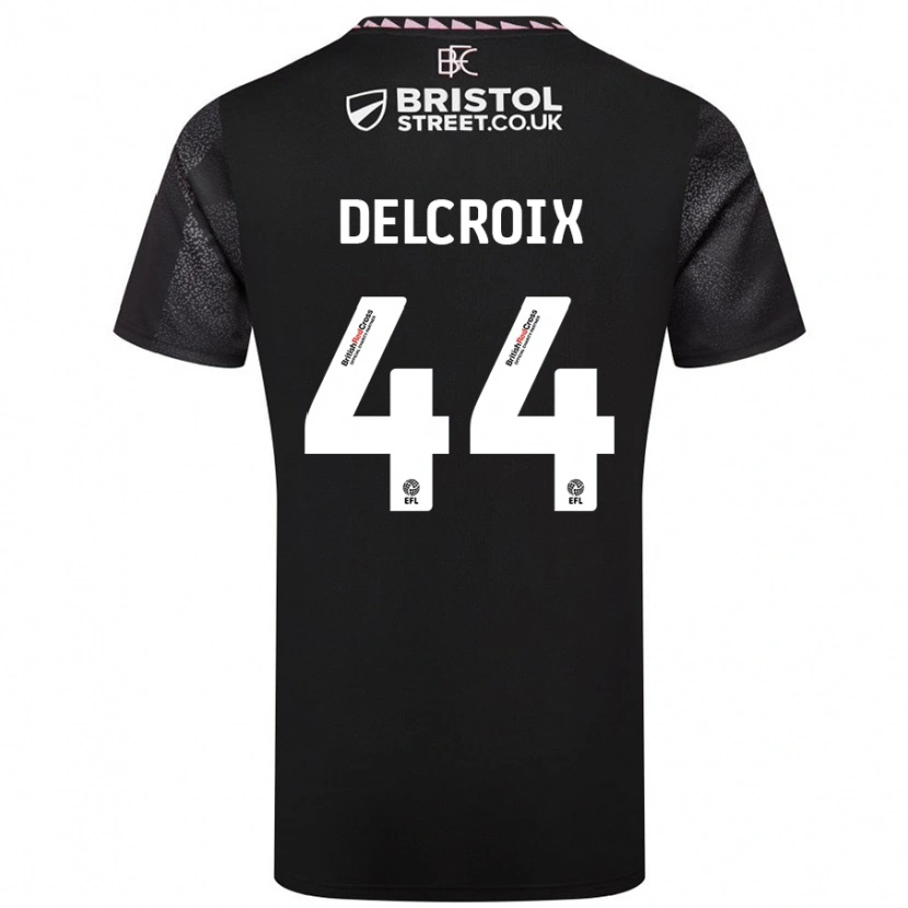 Danxen Niño Camiseta Hannes Delcroix #44 Negro 2ª Equipación 2024/25 La Camisa