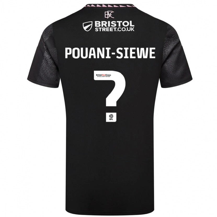 Danxen Niño Camiseta Brandon Pouani-Siewe #0 Negro 2ª Equipación 2024/25 La Camisa