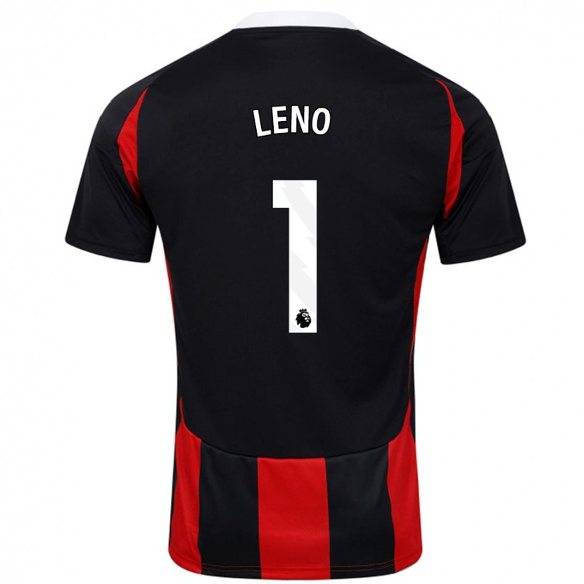 Danxen Niño Camiseta Bernd Leno #1 Negro Rojo 2ª Equipación 2024/25 La Camisa