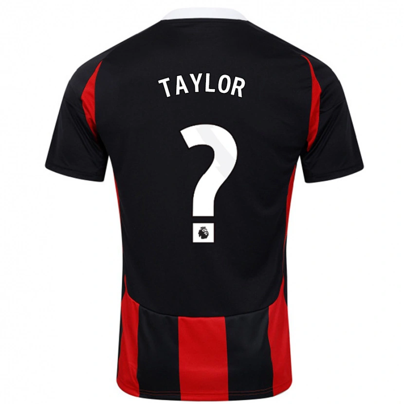 Danxen Niño Camiseta Archie Taylor #0 Negro Rojo 2ª Equipación 2024/25 La Camisa