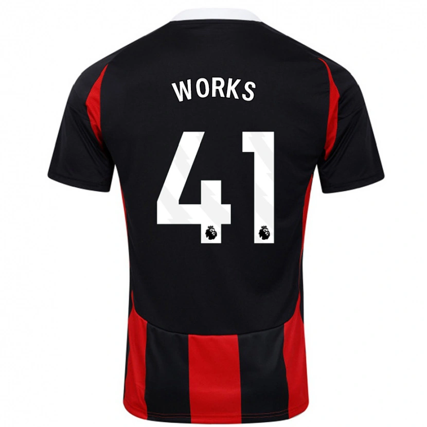 Danxen Niño Camiseta Terrell Works #41 Negro Rojo 2ª Equipación 2024/25 La Camisa