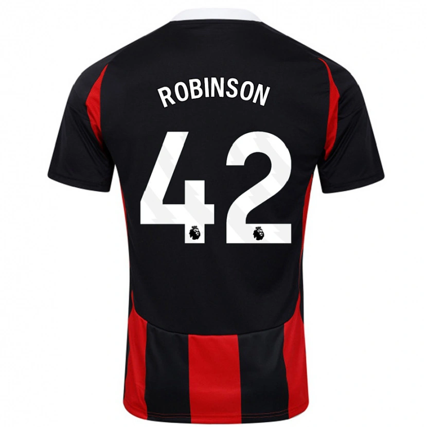 Danxen Niño Camiseta Charlie Robinson #42 Negro Rojo 2ª Equipación 2024/25 La Camisa