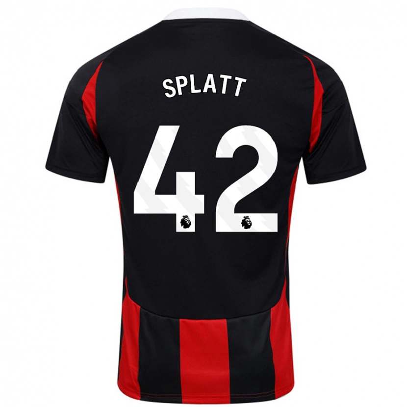 Danxen Niño Camiseta Delano Splatt #42 Negro Rojo 2ª Equipación 2024/25 La Camisa