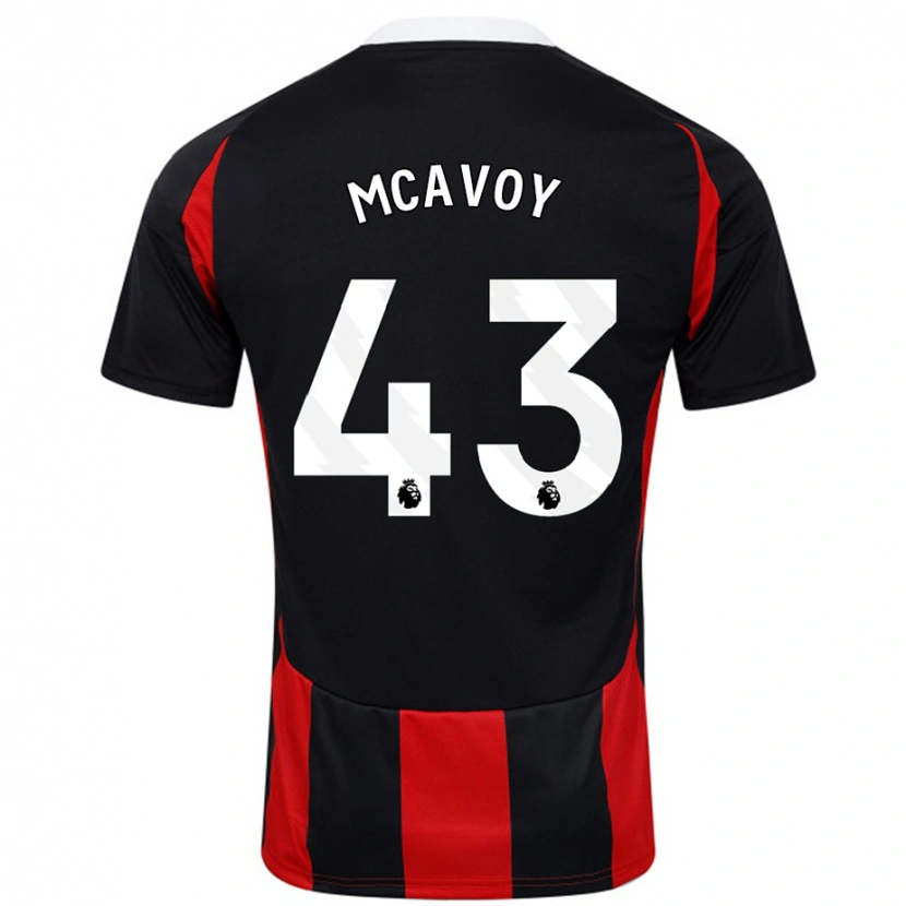 Danxen Niño Camiseta Connor Mcavoy #43 Negro Rojo 2ª Equipación 2024/25 La Camisa