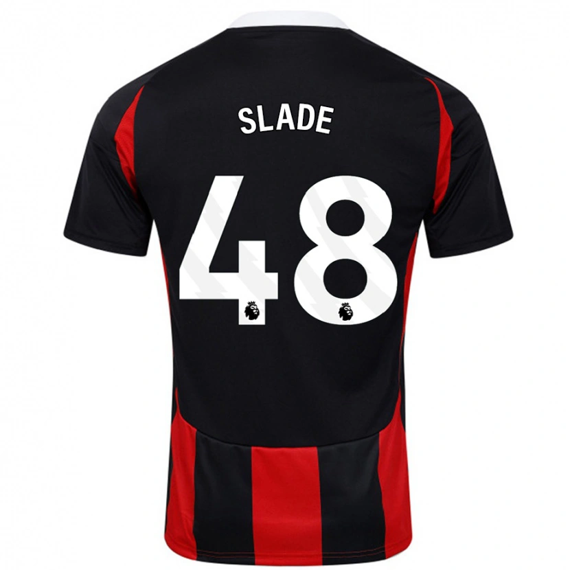 Danxen Niño Camiseta Bradley Slade #48 Negro Rojo 2ª Equipación 2024/25 La Camisa