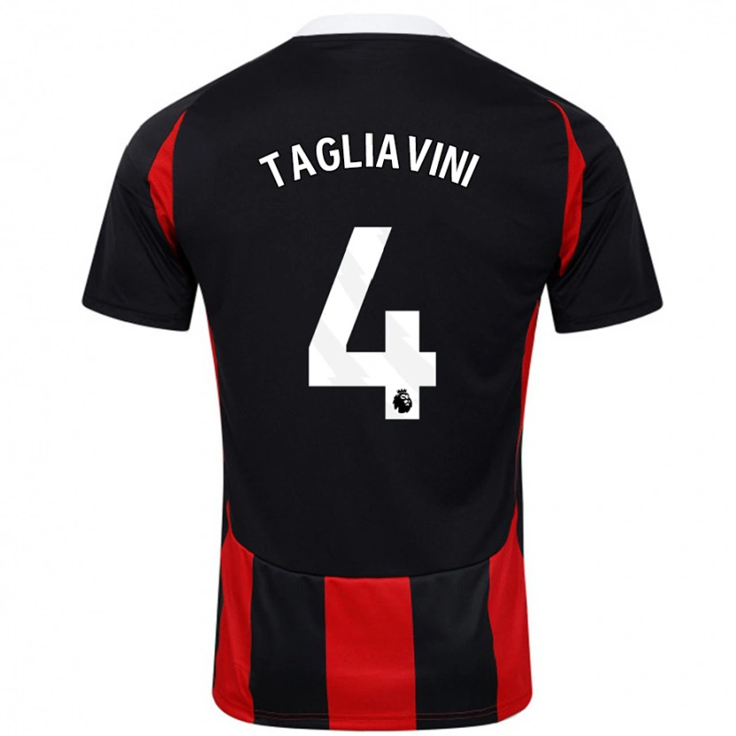 Danxen Niño Camiseta Ella Tagliavini #4 Negro Rojo 2ª Equipación 2024/25 La Camisa
