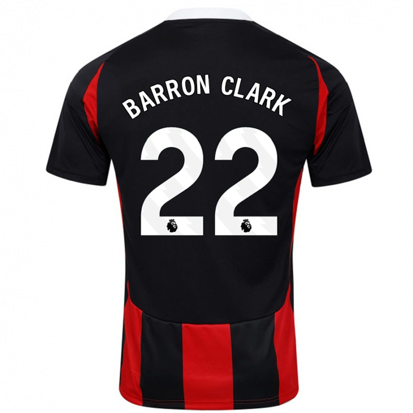 Danxen Niño Camiseta Betty Barron-Clark #22 Negro Rojo 2ª Equipación 2024/25 La Camisa