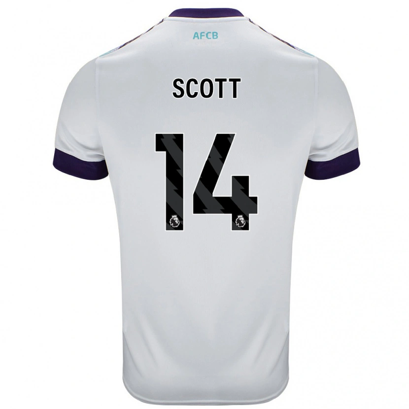 Danxen Niño Camiseta Alex Scott #14 Blanco Verde Púrpura 2ª Equipación 2024/25 La Camisa