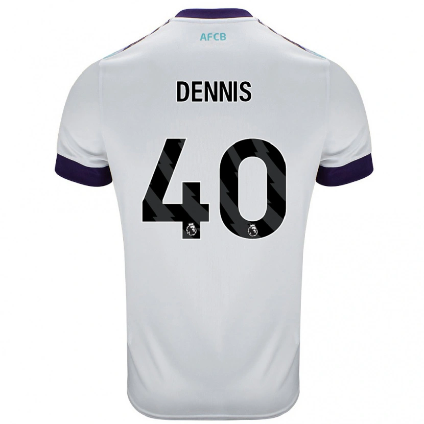 Danxen Niño Camiseta Will Dennis #40 Blanco Verde Púrpura 2ª Equipación 2024/25 La Camisa