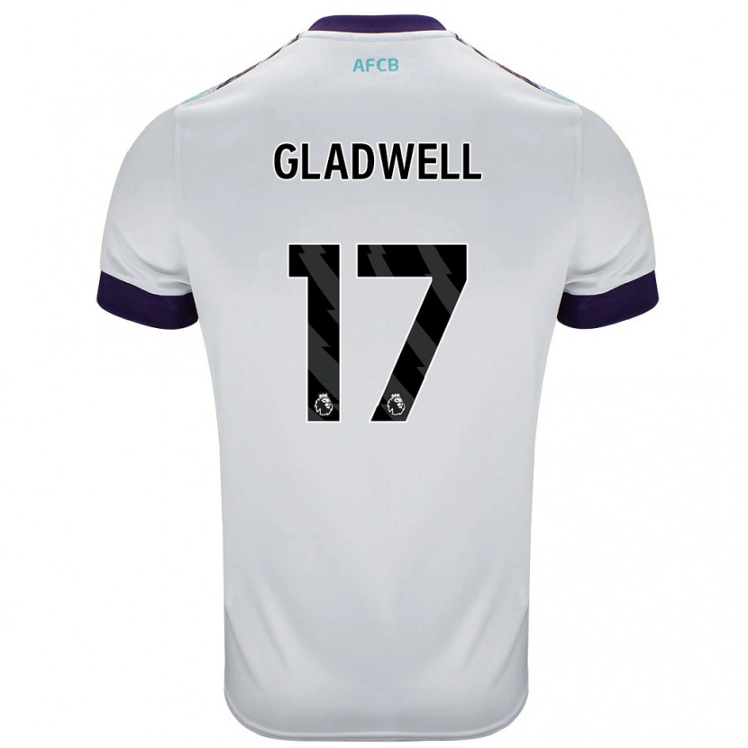 Danxen Niño Camiseta Molly Gladwell #17 Blanco Verde Púrpura 2ª Equipación 2024/25 La Camisa