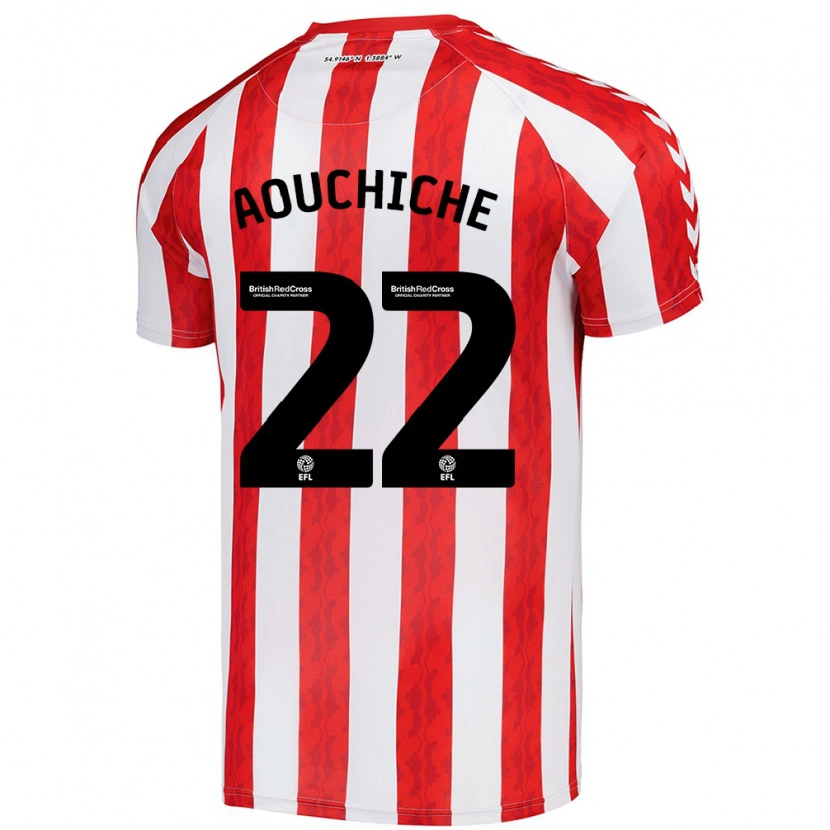 Danxen Hombre Camiseta Adil Aouchiche #22 Rojo Blanco 1ª Equipación 2024/25 La Camisa
