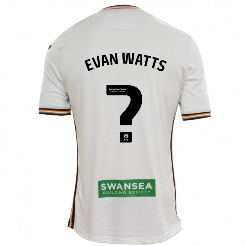 Danxen Hombre Camiseta Evan Watts #0 Blanco 1ª Equipación 2024/25 La Camisa