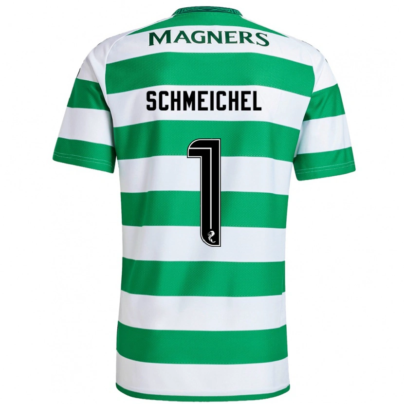 Danxen Hombre Camiseta Kasper Schmeichel #1 Verde Blanco 1ª Equipación 2024/25 La Camisa