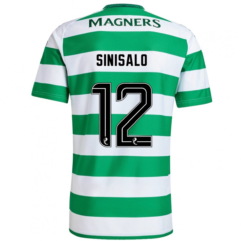 Danxen Hombre Camiseta Viljami Sinisalo #12 Verde Blanco 1ª Equipación 2024/25 La Camisa
