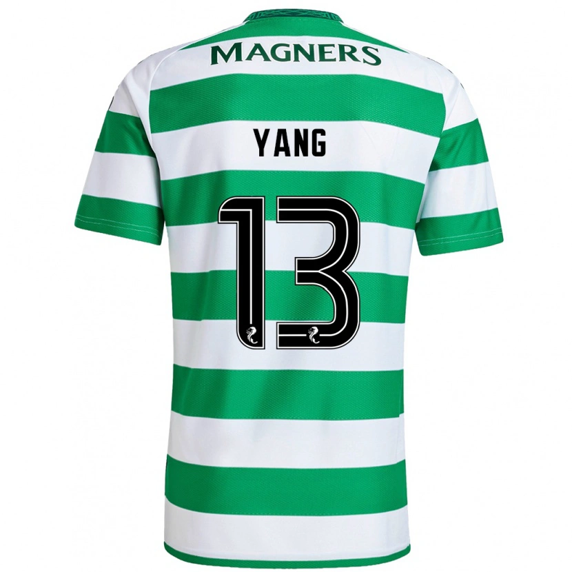 Danxen Hombre Camiseta Hyun-Jun Yang #13 Verde Blanco 1ª Equipación 2024/25 La Camisa