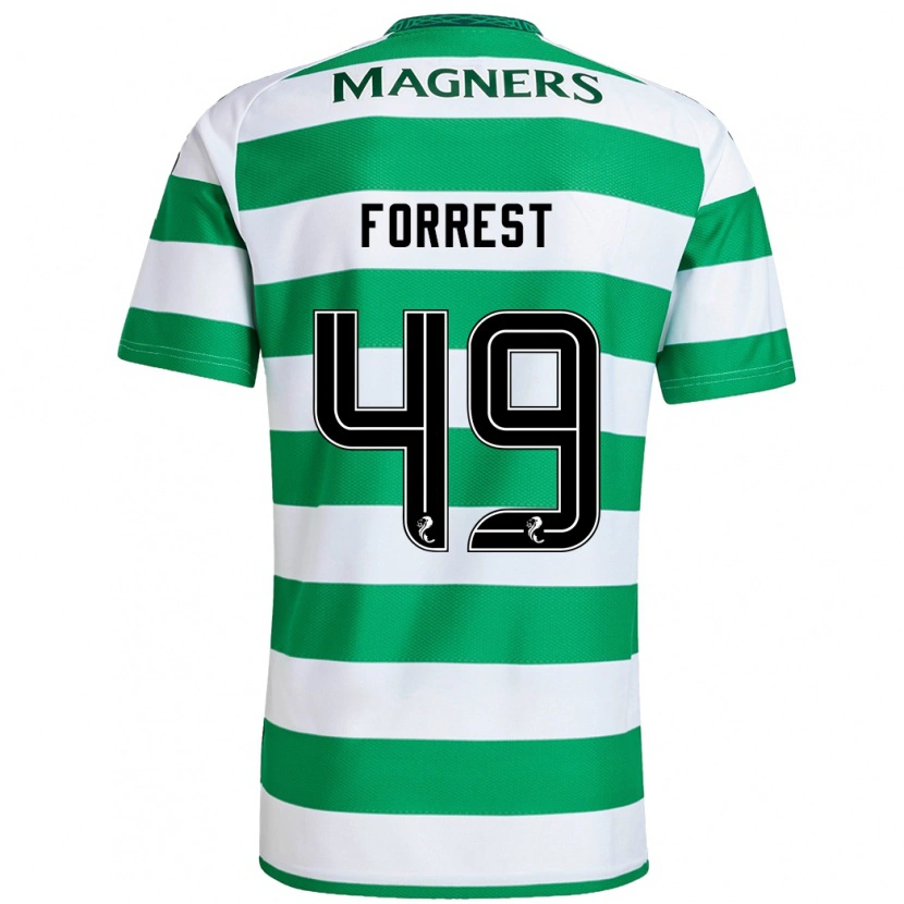 Danxen Hombre Camiseta James Forrest #49 Verde Blanco 1ª Equipación 2024/25 La Camisa
