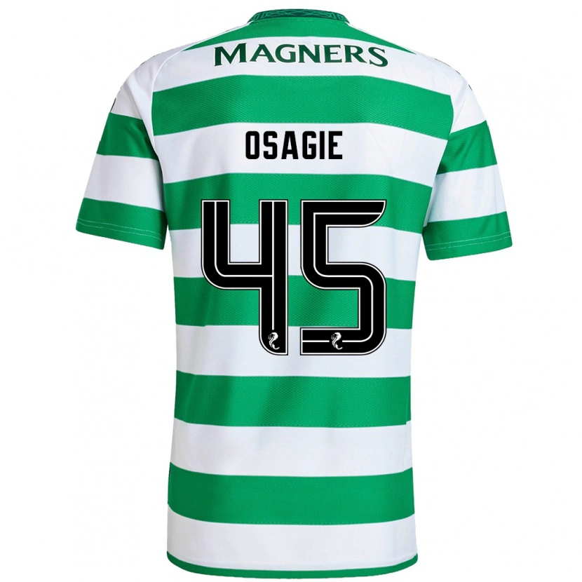 Danxen Hombre Camiseta Justin Osagie #45 Verde Blanco 1ª Equipación 2024/25 La Camisa