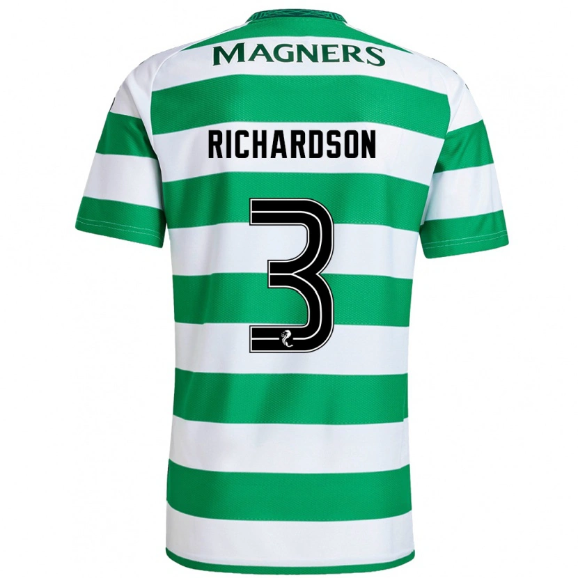 Danxen Hombre Camiseta Amy Richardson #3 Verde Blanco 1ª Equipación 2024/25 La Camisa