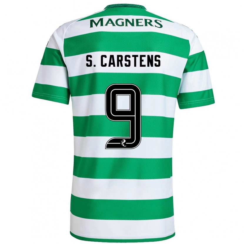 Danxen Hombre Camiseta Signe Carstens #9 Verde Blanco 1ª Equipación 2024/25 La Camisa