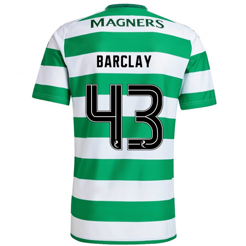 Danxen Hombre Camiseta Lucy Barclay #43 Verde Blanco 1ª Equipación 2024/25 La Camisa