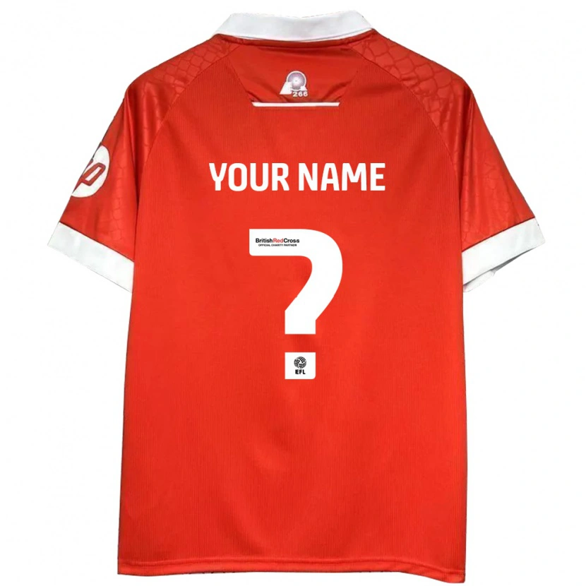 Danxen Hombre Camiseta Su Nombre #0 Rojo Blanco 1ª Equipación 2024/25 La Camisa