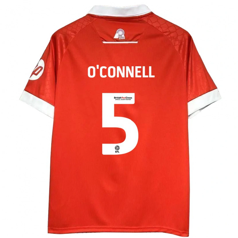 Danxen Hombre Camiseta Eoghan O'connell #5 Rojo Blanco 1ª Equipación 2024/25 La Camisa