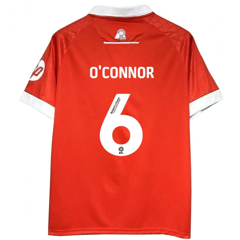 Danxen Hombre Camiseta Thomas O'connor #6 Rojo Blanco 1ª Equipación 2024/25 La Camisa