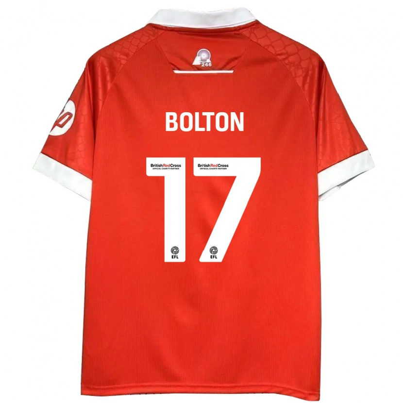 Danxen Hombre Camiseta Luke Bolton #17 Rojo Blanco 1ª Equipación 2024/25 La Camisa