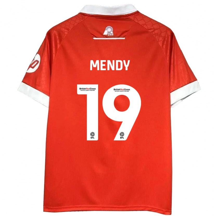 Danxen Hombre Camiseta Jacob Mendy #19 Rojo Blanco 1ª Equipación 2024/25 La Camisa