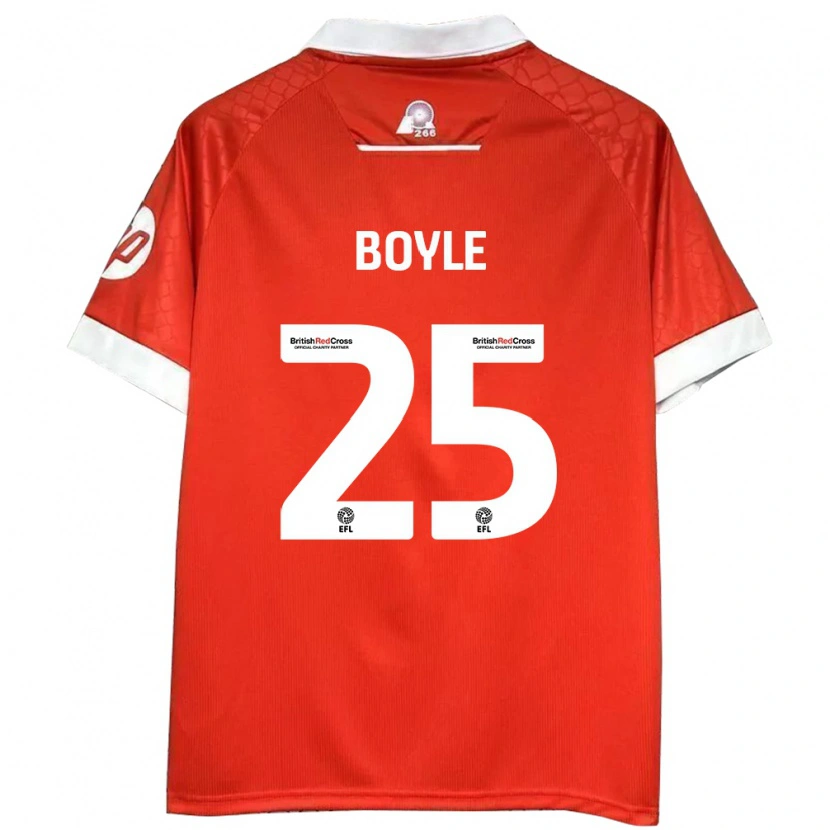 Danxen Hombre Camiseta Will Boyle #25 Rojo Blanco 1ª Equipación 2024/25 La Camisa