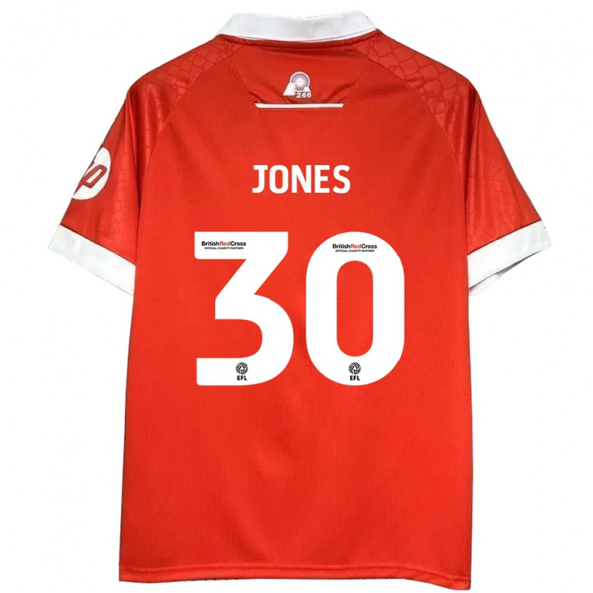 Danxen Hombre Camiseta James Jones #30 Rojo Blanco 1ª Equipación 2024/25 La Camisa