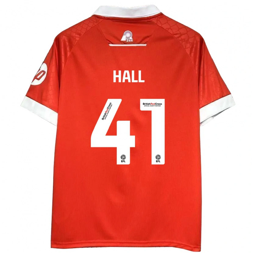 Danxen Hombre Camiseta Liam Hall #41 Rojo Blanco 1ª Equipación 2024/25 La Camisa