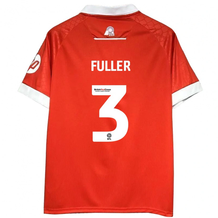 Danxen Hombre Camiseta Olivia Fuller #3 Rojo Blanco 1ª Equipación 2024/25 La Camisa