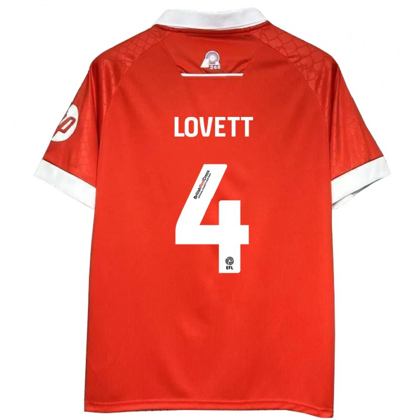 Danxen Hombre Camiseta Erin Lovett #4 Rojo Blanco 1ª Equipación 2024/25 La Camisa