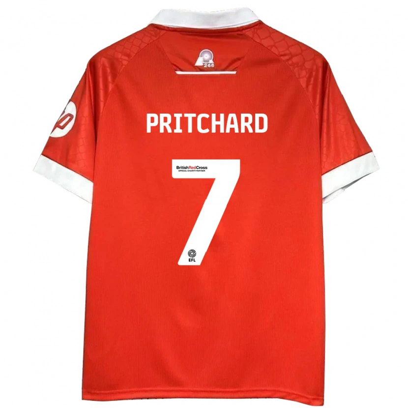 Danxen Hombre Camiseta Rebecca Pritchard #7 Rojo Blanco 1ª Equipación 2024/25 La Camisa