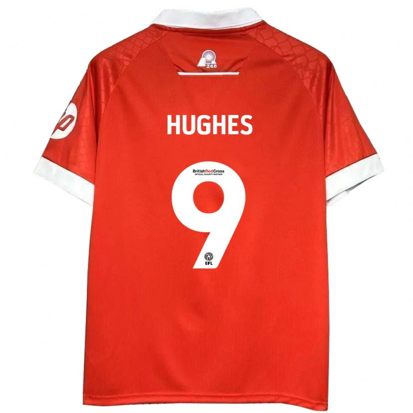 Danxen Hombre Camiseta Rosie Hughes #9 Rojo Blanco 1ª Equipación 2024/25 La Camisa