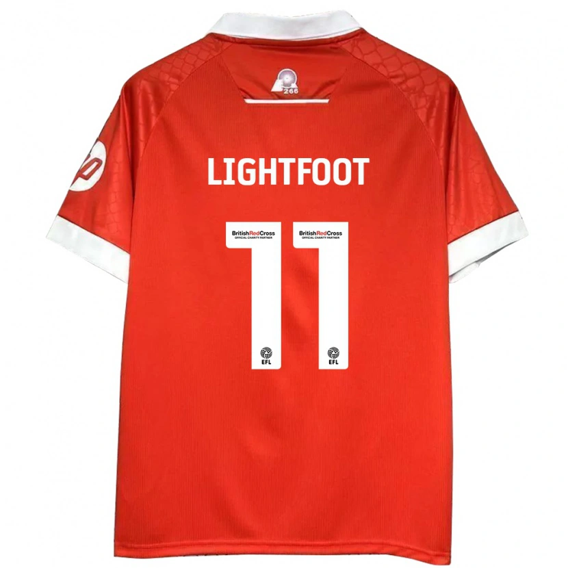 Danxen Hombre Camiseta Amber Lightfoot #11 Rojo Blanco 1ª Equipación 2024/25 La Camisa