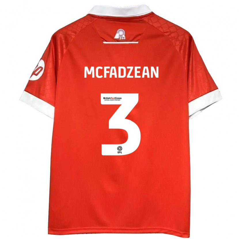 Danxen Hombre Camiseta Callum Mcfadzean #3 Rojo Blanco 1ª Equipación 2024/25 La Camisa