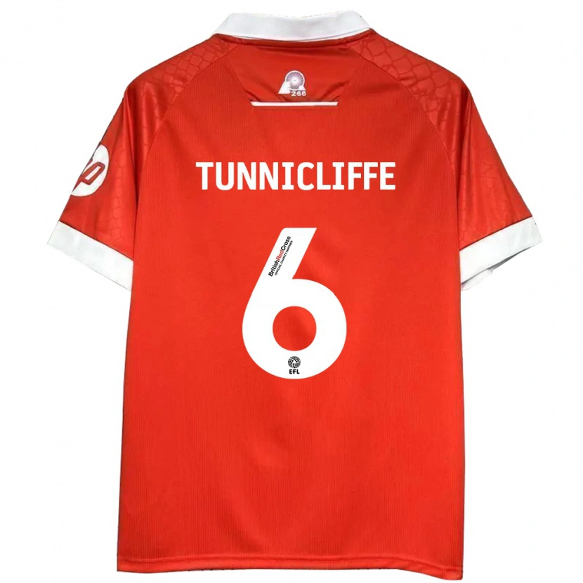 Danxen Hombre Camiseta Jordan Tunnicliffe #6 Rojo Blanco 1ª Equipación 2024/25 La Camisa