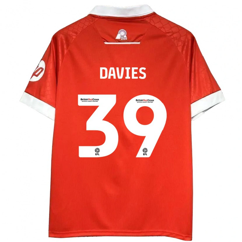 Danxen Hombre Camiseta Daniel Davies #39 Rojo Blanco 1ª Equipación 2024/25 La Camisa