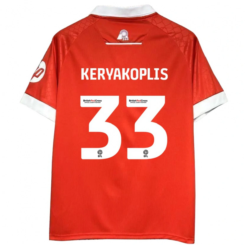 Danxen Hombre Camiseta Hannah Keryakoplis #33 Rojo Blanco 1ª Equipación 2024/25 La Camisa