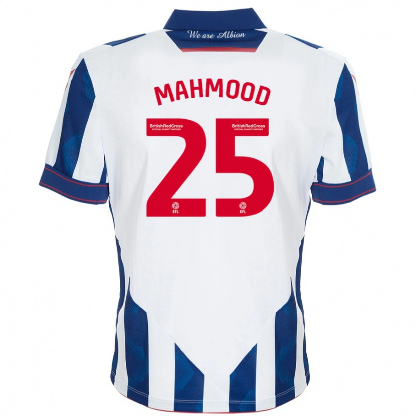 Danxen Hombre Camiseta Mahmood #25 Blanco Azul Oscuro 1ª Equipación 2024/25 La Camisa