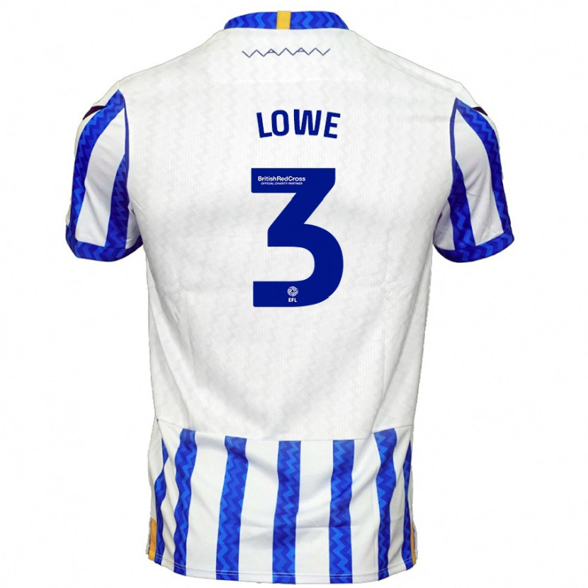 Danxen Hombre Camiseta Max Lowe #3 Azul Blanco 1ª Equipación 2024/25 La Camisa