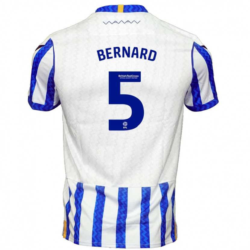 Danxen Hombre Camiseta Di'shon Bernard #5 Azul Blanco 1ª Equipación 2024/25 La Camisa